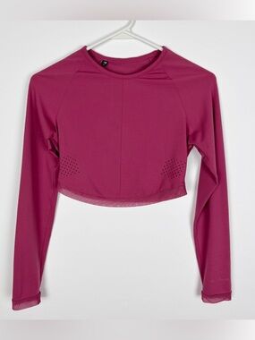 Gymshark x Whitney Simmons Seamless Long Sleeve Crop Top Pink Size Small